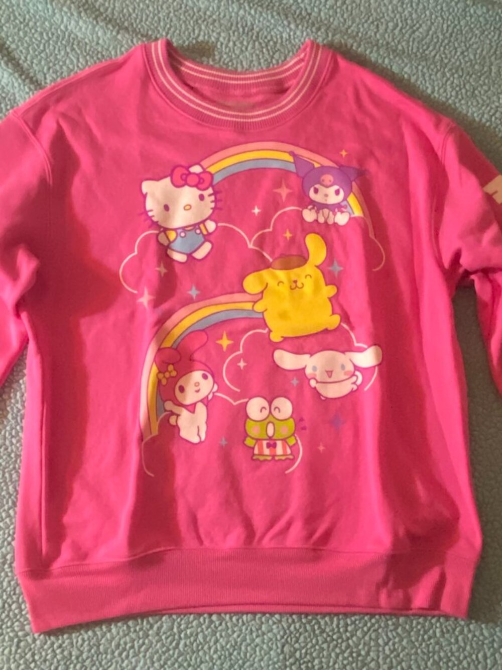 Sanrio Hello Kitty and Friends Medium Pink Sweatshirt Keroppi